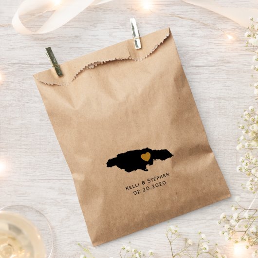 ジャマイカ結婚式の引き出物トリートサックス、マップ抱き枕 フェイバーバッグ (クリップ留めされた状態)