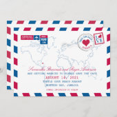 ジャマイカ航空便 ウェディング セーブ・ザ・デート 招待状 (正面/裏面)