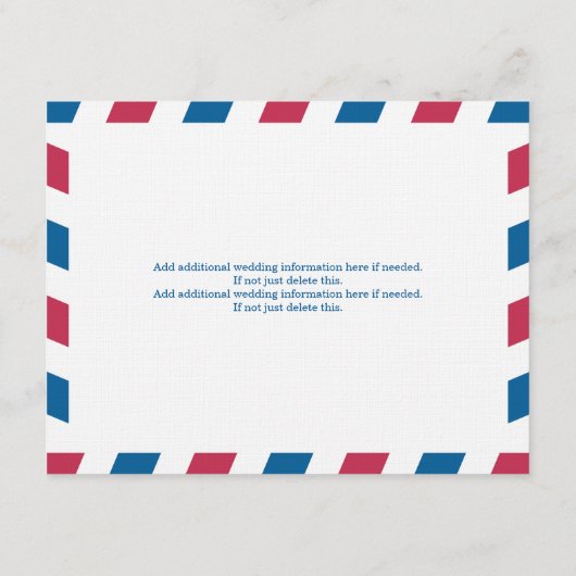 ジャマイカ航空結婚便の旅行情報 エンクロージャーカード (裏面)