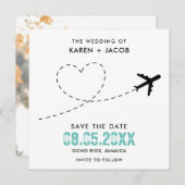 ジャマイカ行き先結婚式の写真日付を保存 セーブザデート (正面/裏面)