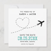 ジャマイカ行き先結婚式の写真日付を保存 セーブザデート (正面)