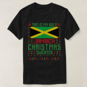 ジャマイカ醜いクリスマスセーターJaのジャマイカ国旗 Tシャツ (デザイン正面)