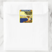 ジャマイカ1910年の熱帯の旅行ポスター スクエアシール (バッグ)