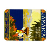 ジャマイカ1910年の熱帯の旅行ポスター マグネット (横)