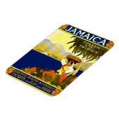 ジャマイカ1910年の熱帯の旅行ポスター マグネット (左側)