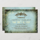 ジャマイカ2デスティネーション招待状ヴィンテージリネン 招待状 (正面/裏面)