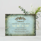 ジャマイカ2デスティネーション招待状ヴィンテージリネン 招待状 (スタンド正面)