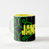 「ジャマイカ2010への私の旅」ジャマイカケルト国旗 ツートーンマグカップ (正面左)