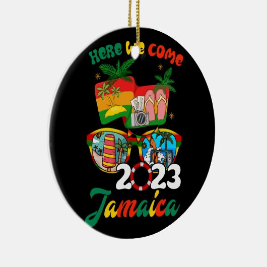 ジャマイカ2023ここで私たちは来家族のドリームVaに一致する セラミックオーナメント (右)