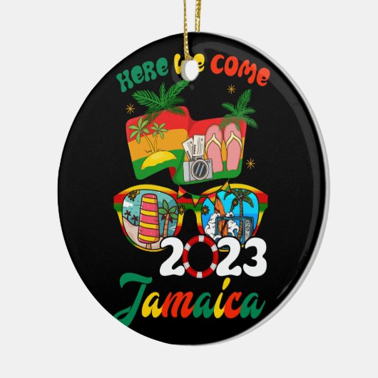 ジャマイカ2023ここで私たちは来家族のドリームVaに一致する セラミックオーナメント (左)