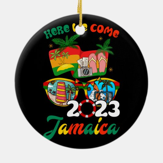 ジャマイカ2023ここで私たちは来家族のドリームVaに一致する セラミックオーナメント (裏面)