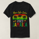 ジャマイカ2023ここで私たちは来家族の休暇に一致 Tシャツ (デザイン正面)