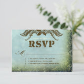 ジャマイカ2 RSVPのヴィンテージの青緑のリンネル紙 出欠カード (スタンド正面)