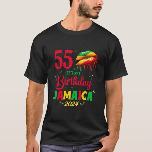 ジャマイカ50誕生日旅行女の子の衣装ロング眠り Tシャツ (正面)