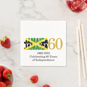 ジャマイカ60周年独立記念日紙 スタンダードカクテルナプキン
