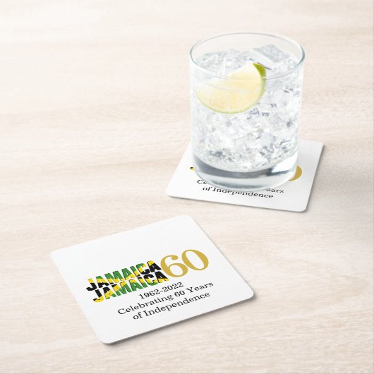 ジャマイカ60周年独立記念日 スクエアペーパーコースター (インサイチュ)