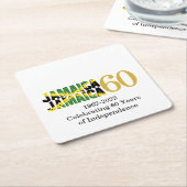 ジャマイカ60周年独立記念日 スクエアペーパーコースター (アングル)