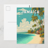ジャマイカ イラスト 旅行 アート ヴィンテージ ポストカード (正面/裏面)