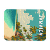 ジャマイカ イラスト 旅行 アート ヴィンテージ マグネット (横)