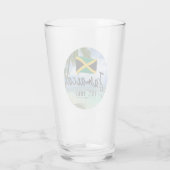 「ジャマイカ・エスト。1962インチビーチとジャマイカ国旗のアート タンブラーグラス (裏面)