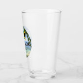 「ジャマイカ・エスト。1962インチビーチとジャマイカ国旗のアート タンブラーグラス (左)