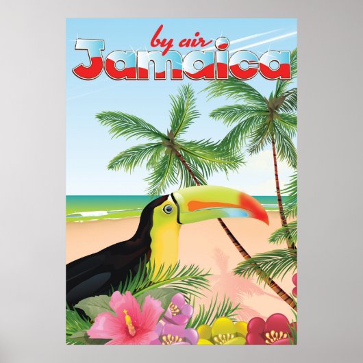 ジャマイカ オオハシ ビーチ ポスター (正面)