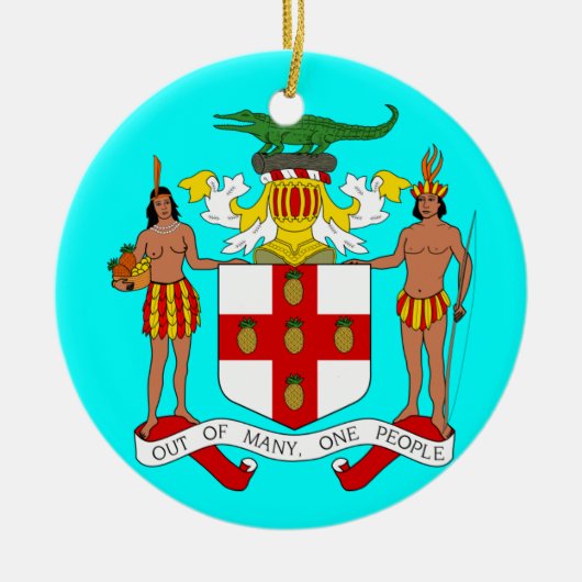 ジャマイカ*カスタムクリスマス飾り セラミックオーナメント (正面)