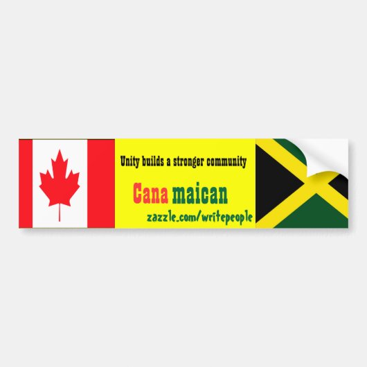 ジャマイカ・カナダ統一バンパーステッカー バンパーステッカー (正面)