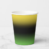 ジャマイカ カラー グラデーション 緑と黄色 紙コップ (裏面)