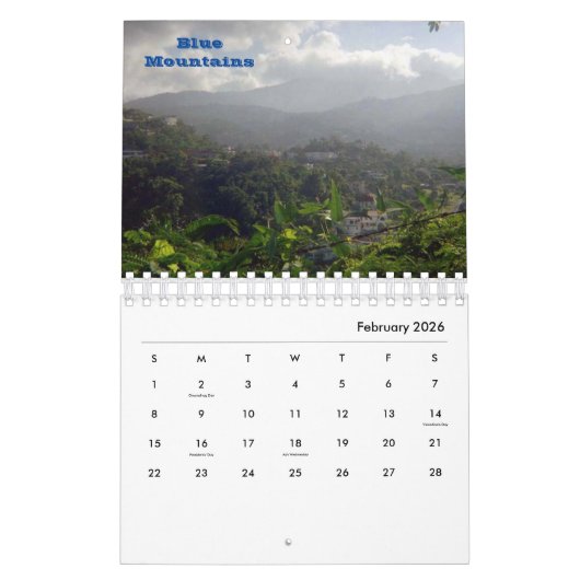 ジャマイカ カレンダー (2月 2026)