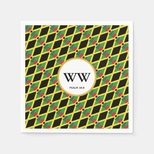 ジャマイカ ガーナ フラッグ 誕生日 デュアル ヘリテージ パーティ スタンダードカクテルナプキン (正面)