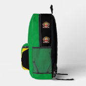 ジャマイカ，グリーンバックパック，ジャマイカ国旗/愛国的 プリントバックパック (右)