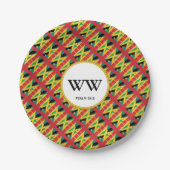 ジャマイカ グレナダ国旗 祝賀会 誕生日 遺産 ペーパープレート (正面)