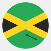 ジャマイカ&ジャマイカ国旗の愛国者，休日/スポーツ ラウンドシール (正面)