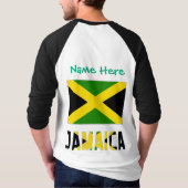 ジャマイカ ジャマイカ国旗 緑 カスタマイズ Tシャツ (裏面)