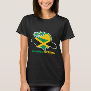 ジャマイカ ストロング I ラブ ジャマイカ フラッグ ハート 女性 私 Tシャツ