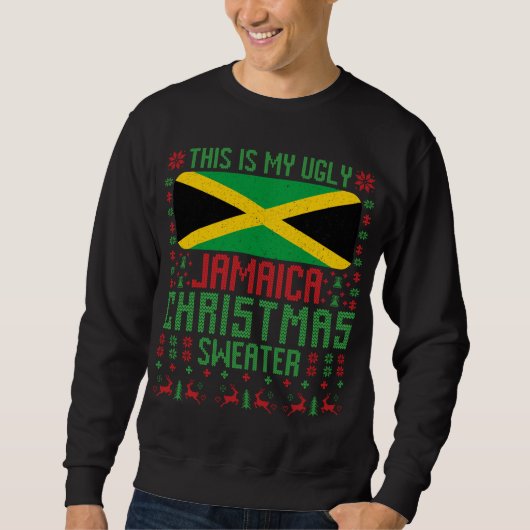 ジャマイカ ダサい クリスマス スウェター ジャマイカ 国旗 スウェットシャツ (正面)