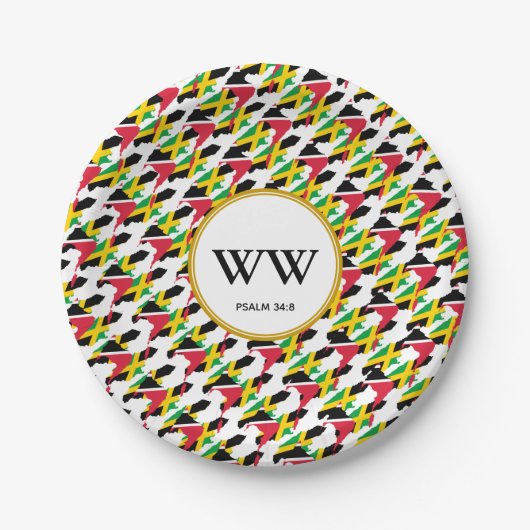 ジャマイカ トリニダード デュアル ヘリテージ パーティー ペーパープレート (正面)