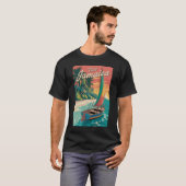 ジャマイカ ボート イラスト 旅行 アート ヴィンテージ Tシャツ (正面フル)