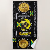 ジャマイカ。ユダ族ビーチタオル ビーチタオル (正面)