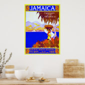 ジャマイカ～ヴィンテージ旅行キャンバス。 ポスター (キッチン)