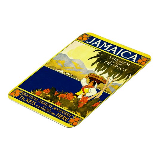 ジャマイカ、ヴィンテージ旅行ポスター マグネット (左側)
