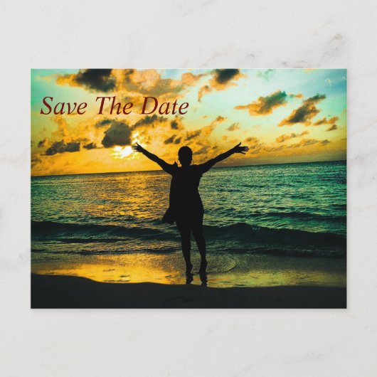 ジャマイカ　保存日付のお知らせ 案内ポストカード (正面)