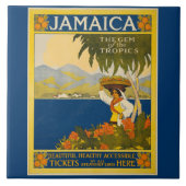 ジャマイカ – 熱帯の宝石（ヴィンテージのポスター） タイル (正面)