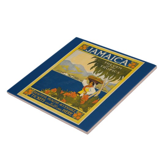 ジャマイカ – 熱帯の宝石（ヴィンテージのポスター） タイル (側面)