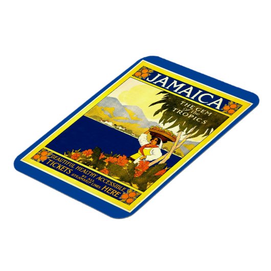 ジャマイカ、熱帯の宝石、ヴィンテージスタイル マグネット (左側)