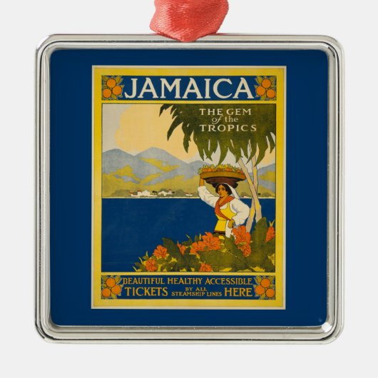 ジャマイカ – 熱帯の宝石,ヴィンテージ, メタルオーナメント (正面)