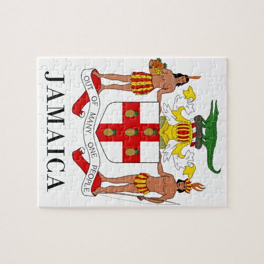 ジャマイカ-記号か紋章付き外衣か旗または色または紋章 ジグソーパズル (横)