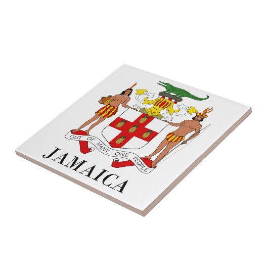 ジャマイカ-記号か紋章付き外衣か旗または色または紋章 タイル (側面)