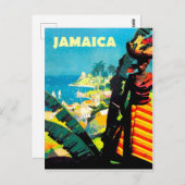 ジャマイカ、頭にフルーツバスケットを持つジャマイカの女性 ポストカード (正面/裏面)